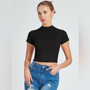 Reoria Black Going Out Y2K Crop Top Size 2XL NWT